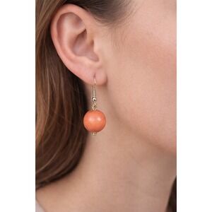 Vintage Coral-Tone Bead Drop Earrings | Simple Dangle Earrings